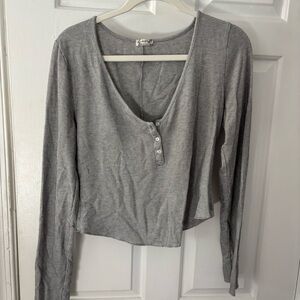 Free people grey Henley top